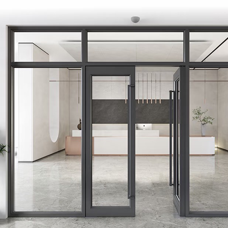 باب زنبركي أرضي من سبائك الألومنيوم ذو شكل سميك