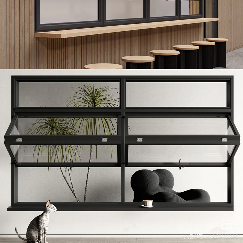 نافذة قابلة للطي من سبائك الألومنيوم على جانب واحد