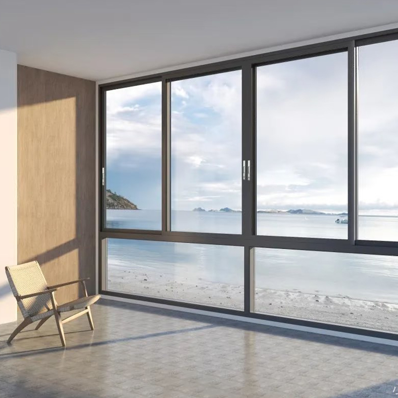 نافذة منزلقة من سبائك الألومنيوم مقاومة للتآكل والأشعة فوق البنفسجية